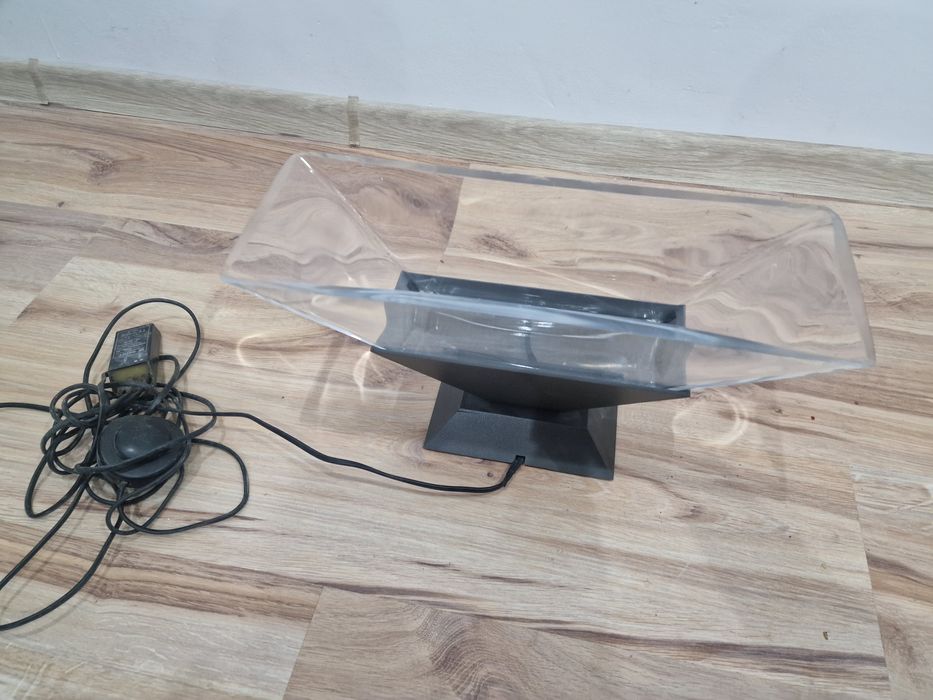 Lampka dekoracyjna 40x23 – szklana misa, metalowa podstawa, halogen