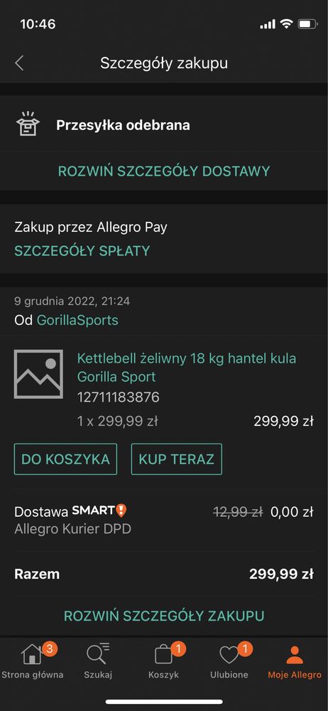 Kettlebelle żeliwny 18 kg czajniczek