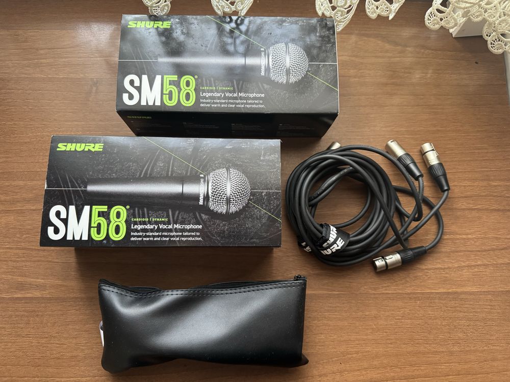 Mikrofon Shure 58M + kabel Oryginalny - 2 sztuki