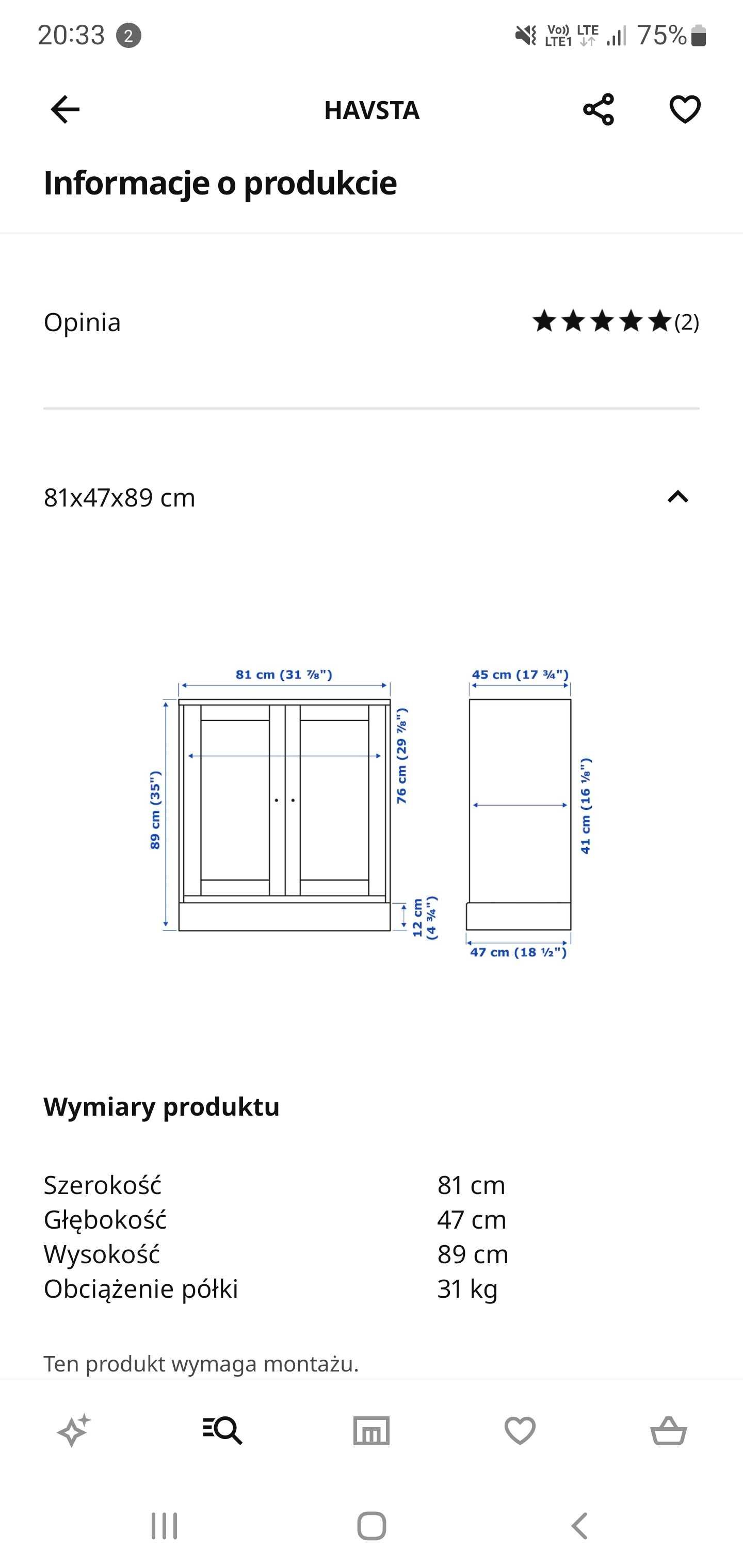 Szafka Ikea Havsta