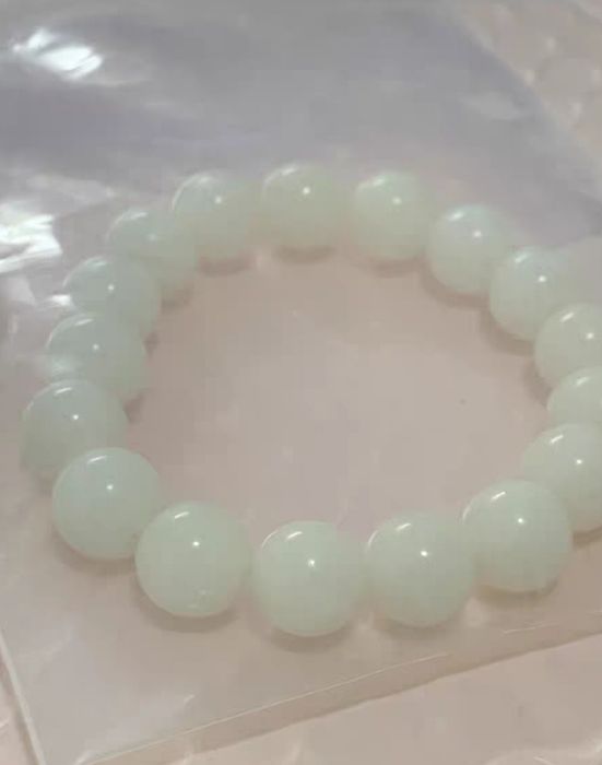 Nova pulseira de contas de bodhi branco natural e autêntico, feita de