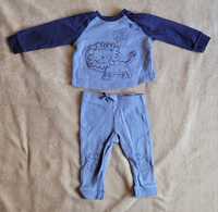 Niebieski dresik chłopięcy bluza i spodnie 68 lew 3-6mcy F&F