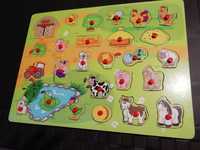 Conjunto de 6 puzzles em madeira