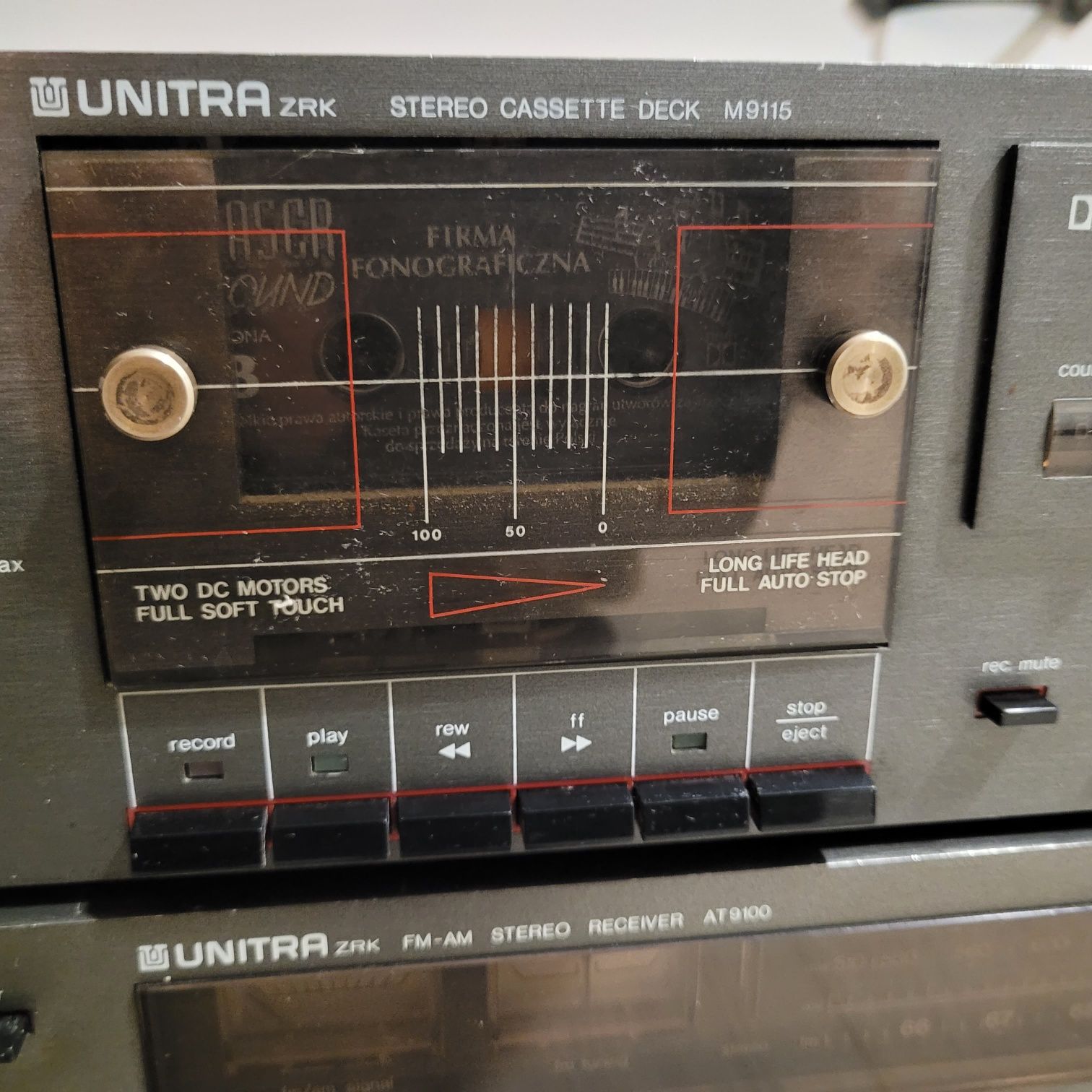 Wieża Unitra zrk Amplituner AT 9100 i magnetofon M 9115, Przestrojona