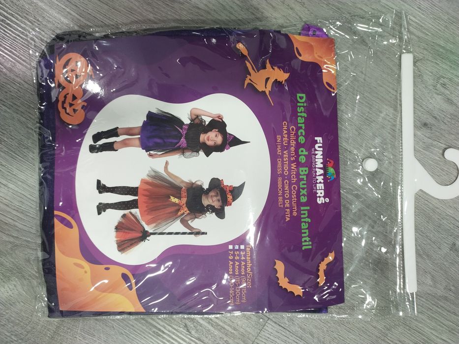 Fato Halloween Bruxa 5-6 anos 115 cm