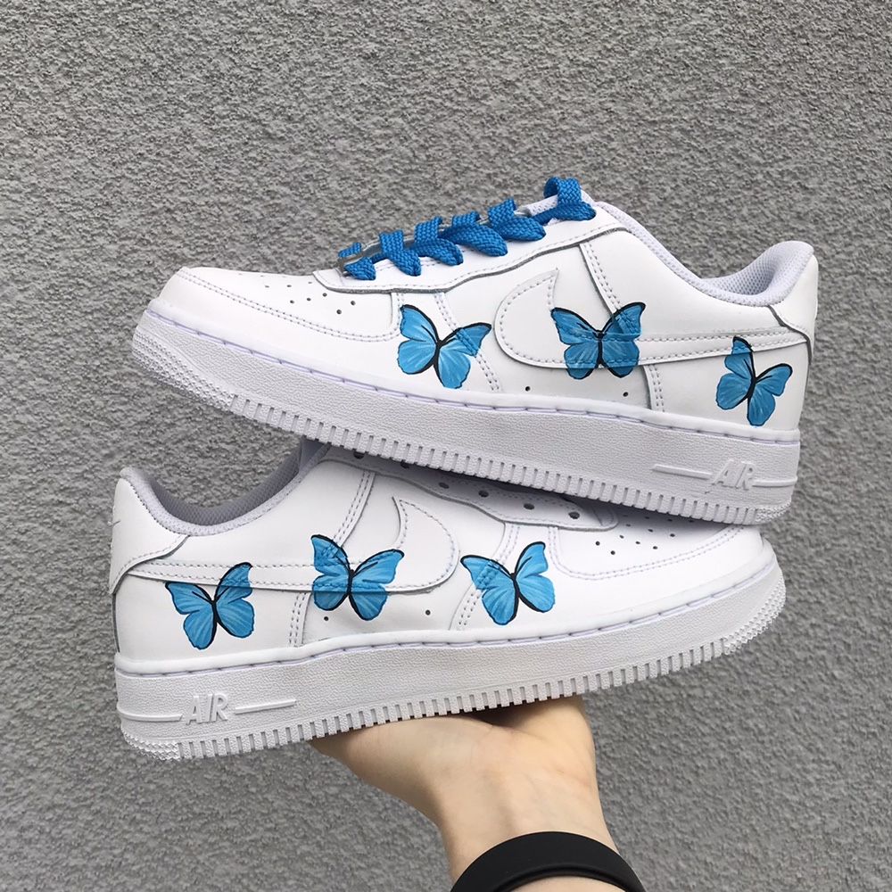 Nike AIR FORCE 1 low ręcznie malowane motylki custom
