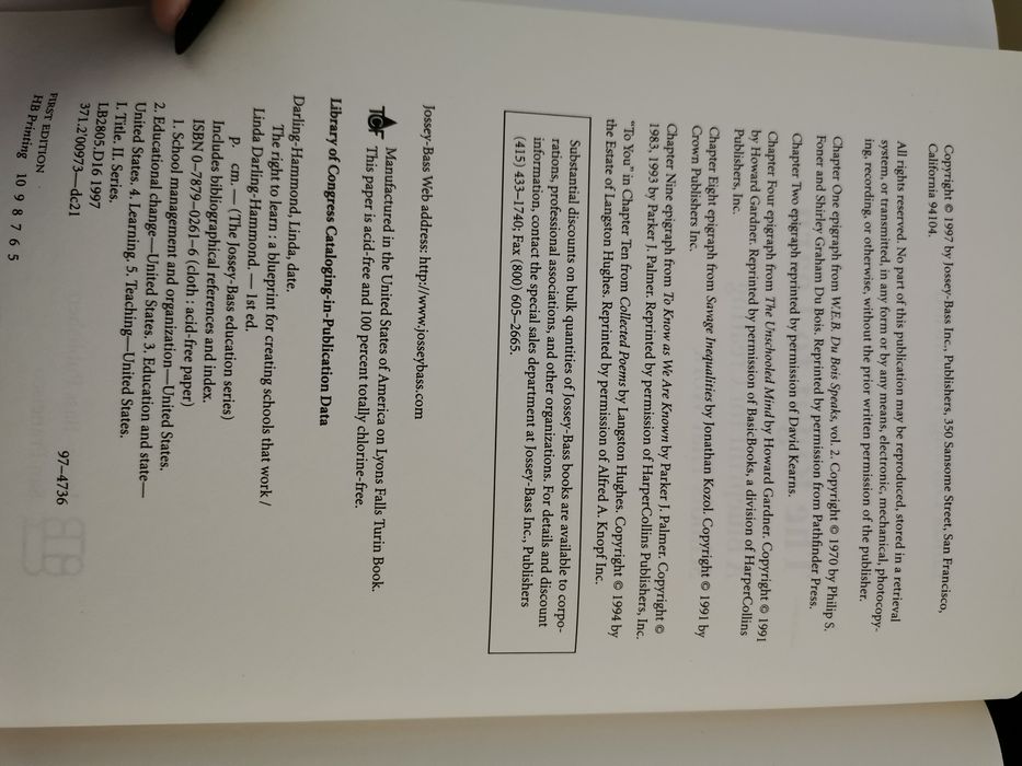 The right to learn książka z USA unikat w Polsce