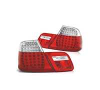 FAROLINS TRASEIROS LED PARA BMW E46 03-06 VERMELHO CROMADO