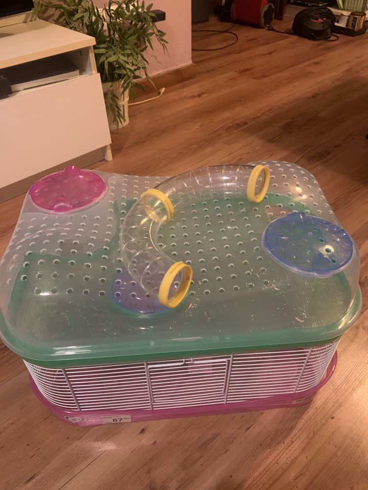 Gaiola com acessorios para hamster