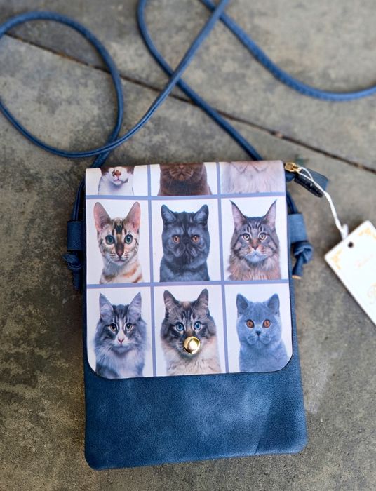 Torebka eko skóra listonoszka Kot wyprzedaż