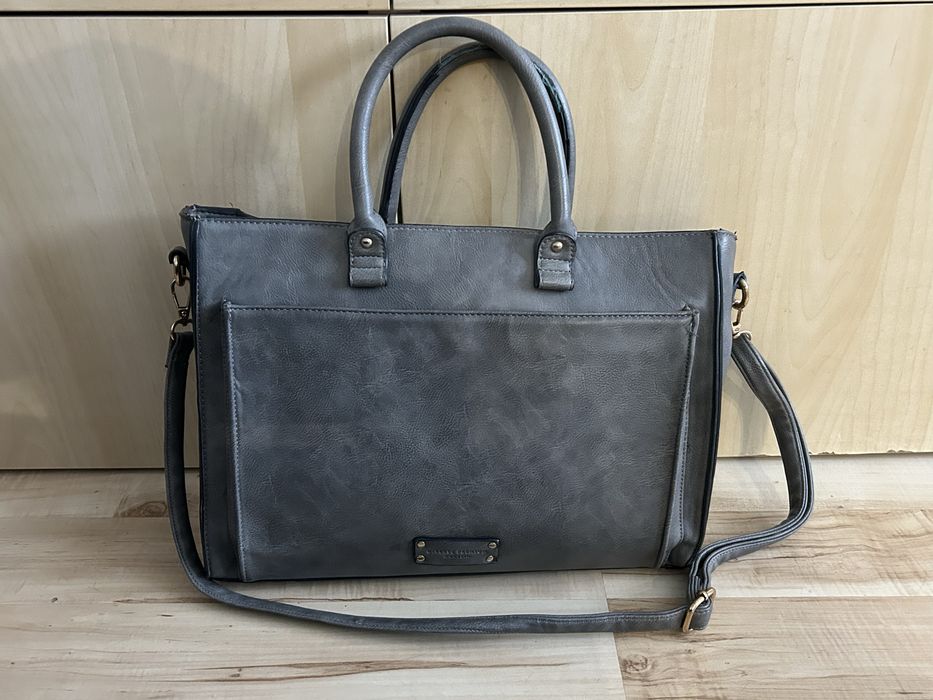 Szara duża elegancka torebka na codzień