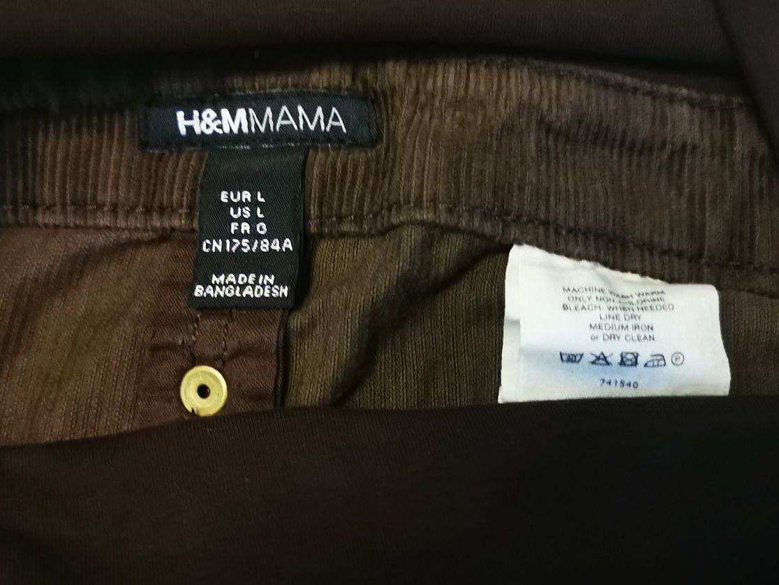 Spódnica ciążowa brązowa sztruksowa H&M