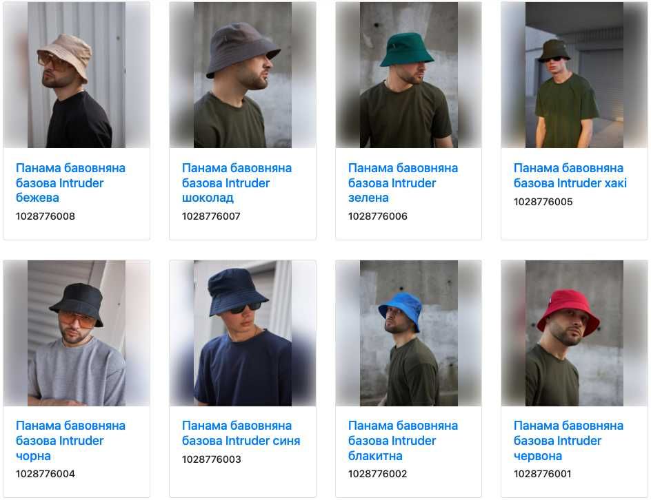 Панама чоловіча, панамка мужская Intruder. Великий вибір кольорів