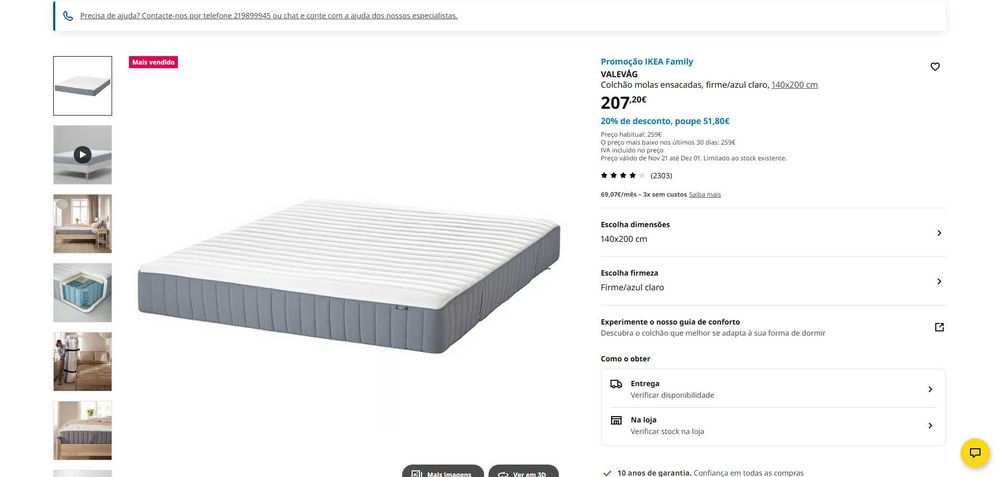 Cama de casal com colchão IKEA