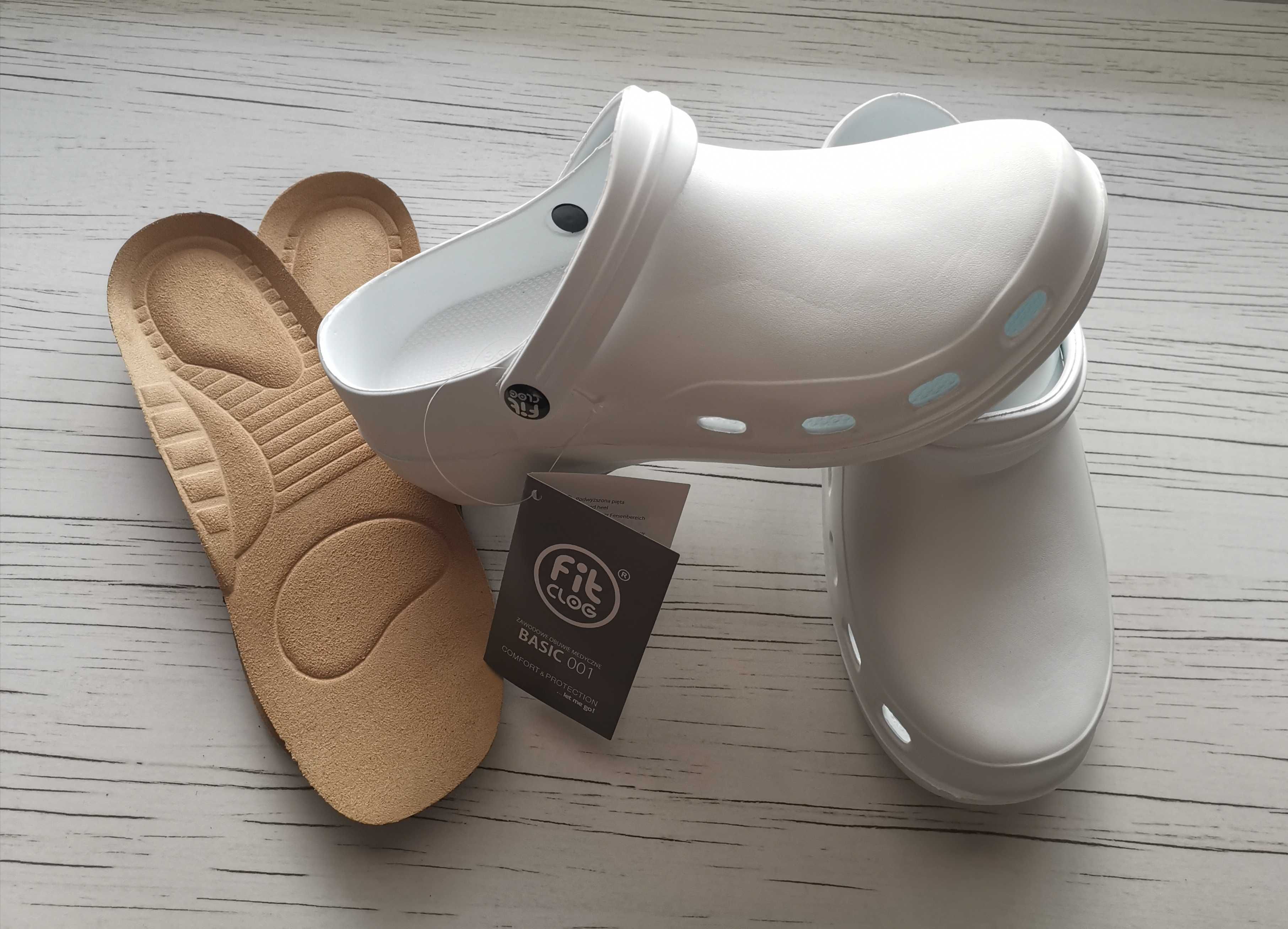 Fitclog klapki białe 43