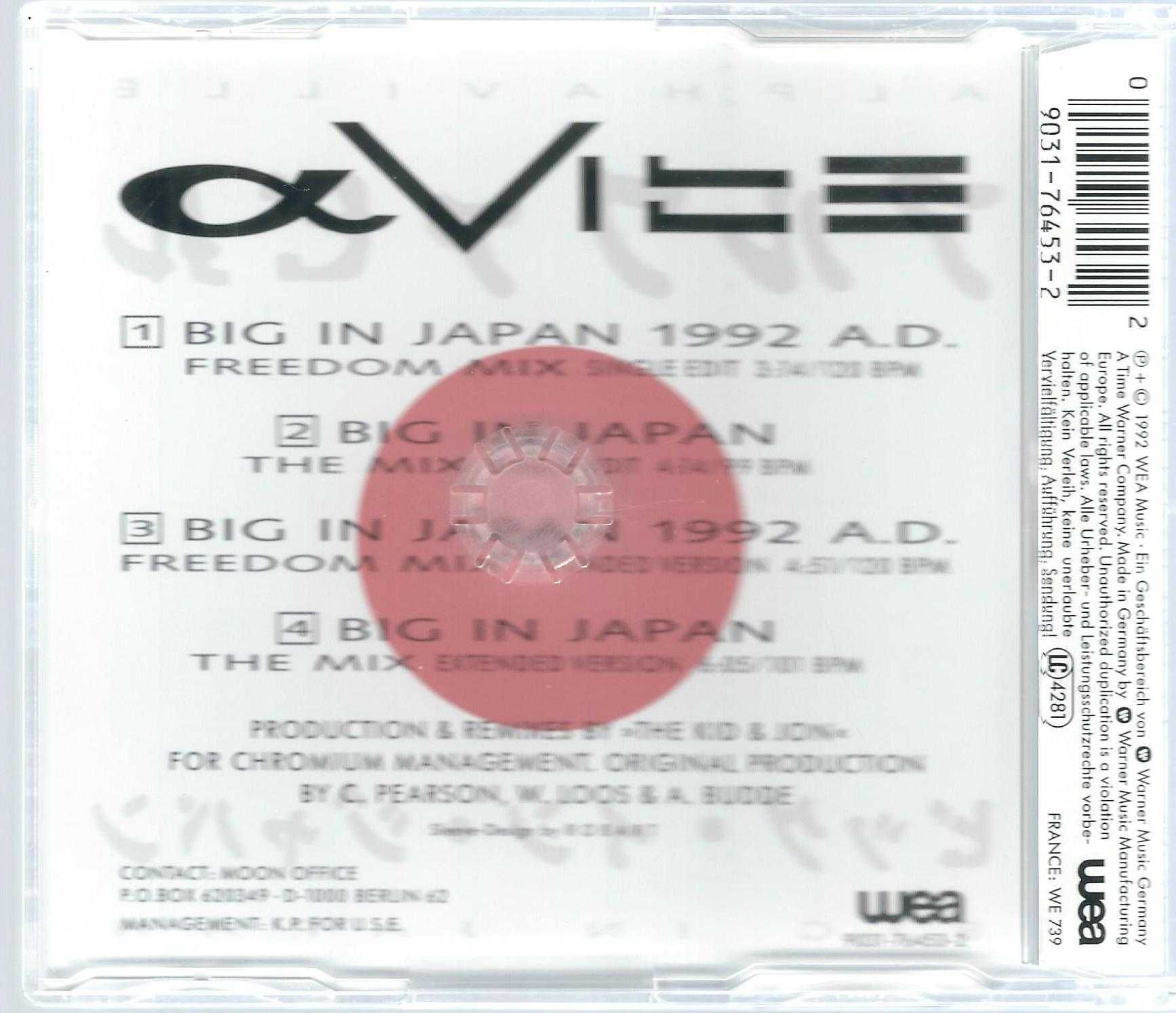 Maxi CD Alphaville - Big In Japan 1992 A.D. (1992) (WEA)