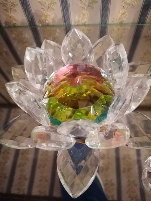 Flor de Lótus de Cristal - Decoração Feng Shui