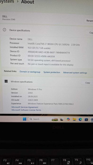 Dell Precision 5540 i7-9850H / 16GB RAM / 512GB SSD – dobry stan