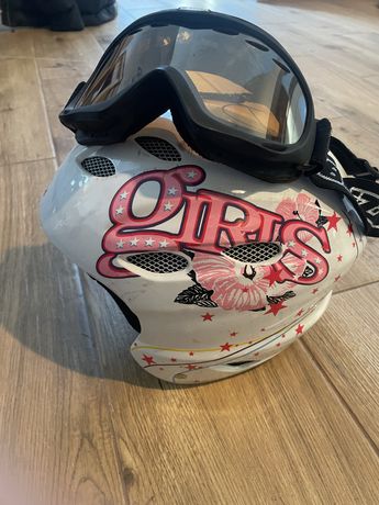 Kask narciarski dzieciecy z goglami