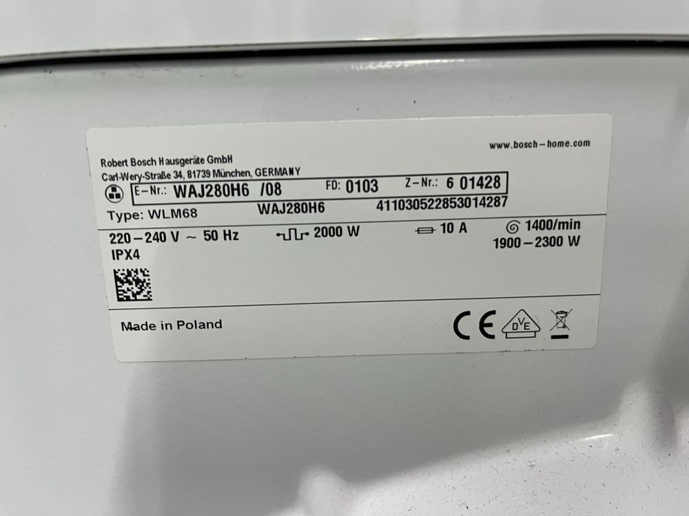 Pralka BOSCH 7kg 1200ob A++ |12msc |BD stan |Dowóz