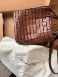 Brązowa pleciona torebka Massimo Dutti