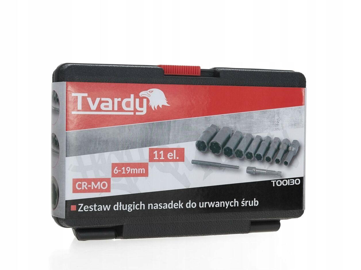 Zestaw Długich Nasadek Do Urwanych Śrub 6-19Mm Tvardy T00130