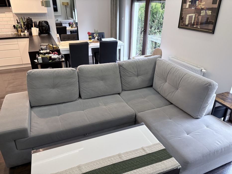 Szary narożnik - funkcja spania