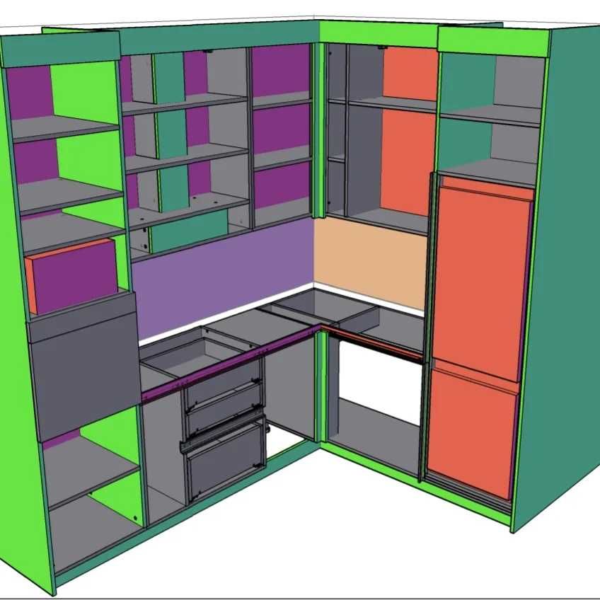 Projektowanie mebli w programie AutoCad.  Projekt mebli dla Viyar pro