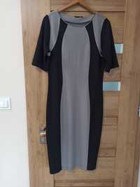 Czarno szara sukienka z krótkim rękawem BodyFlirt Bonprix M/48 XL/42 w