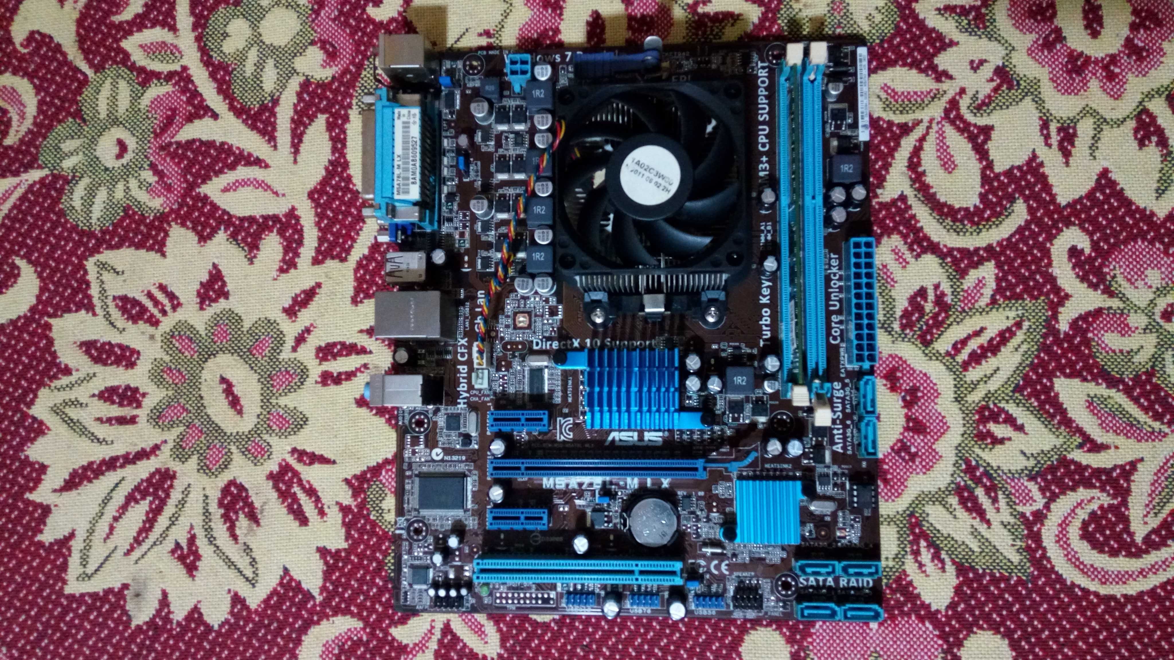 Комплект Athlon ll x3 455 (Phenom ll x4 B55)+мать AM3+память 2Gb