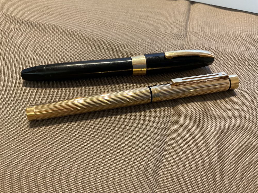 Canetas Sheaffer com aparos em ouro 14k