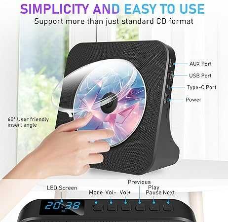 Biurkowy odtwarzacz CD z Bluetooth 5.0