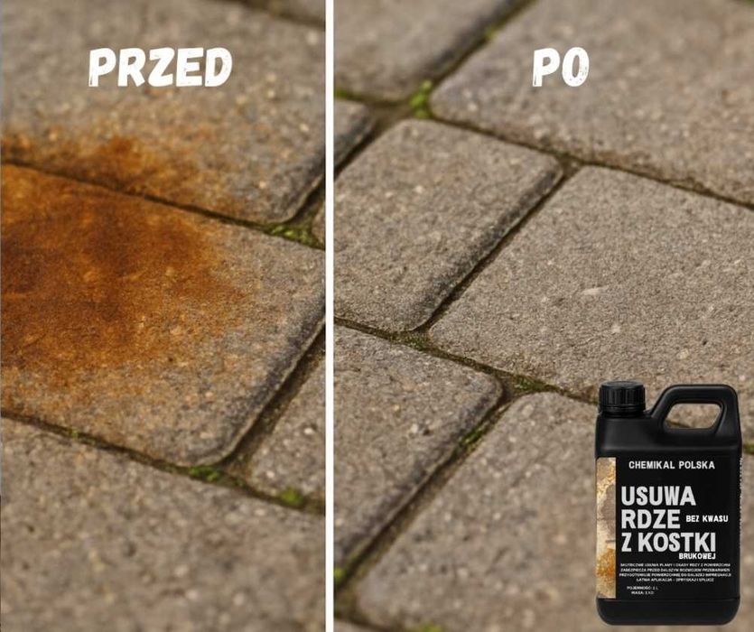 Usuwanie rdzy z kostki brukowej Gotowy do użycia środek czyszczący