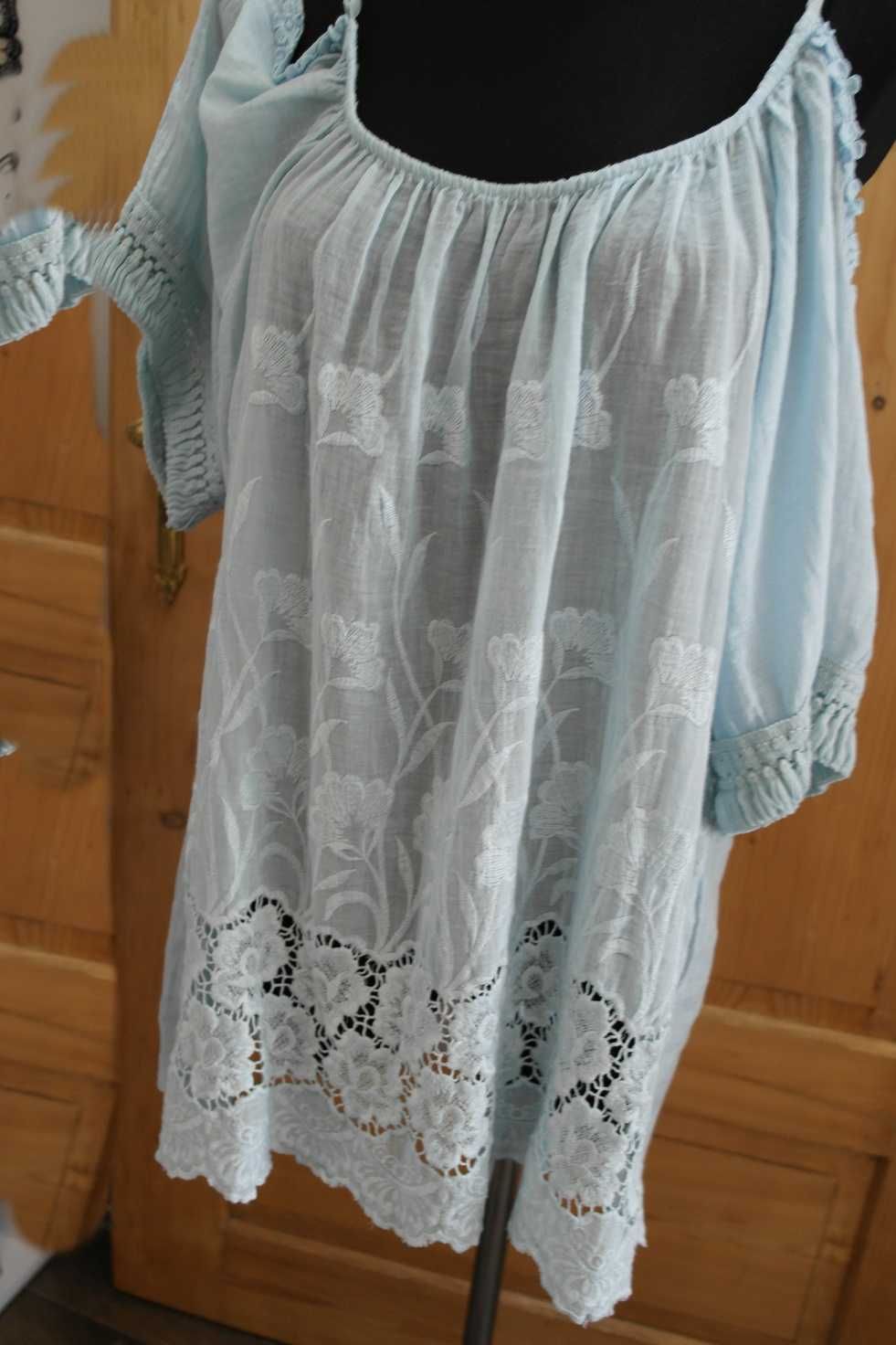 Bluzka hiszpanka niebieska 52