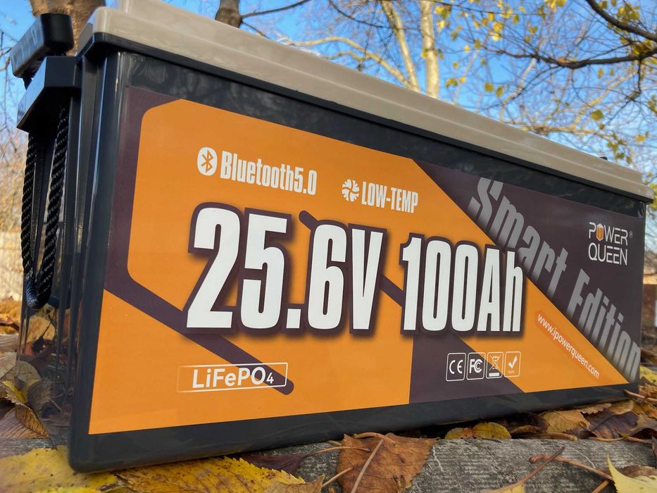 Аккумулятор АКБ Power Queen LiFePO4 24V 25,6V 100Ah 2560Втч Bluetooth