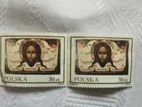 znaczki pocztowe ikony polskie 2 szt i jan Pawel II-3 szt