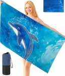 Ręcznik na plażę basen siłownię DUŻY 180x90 delfin