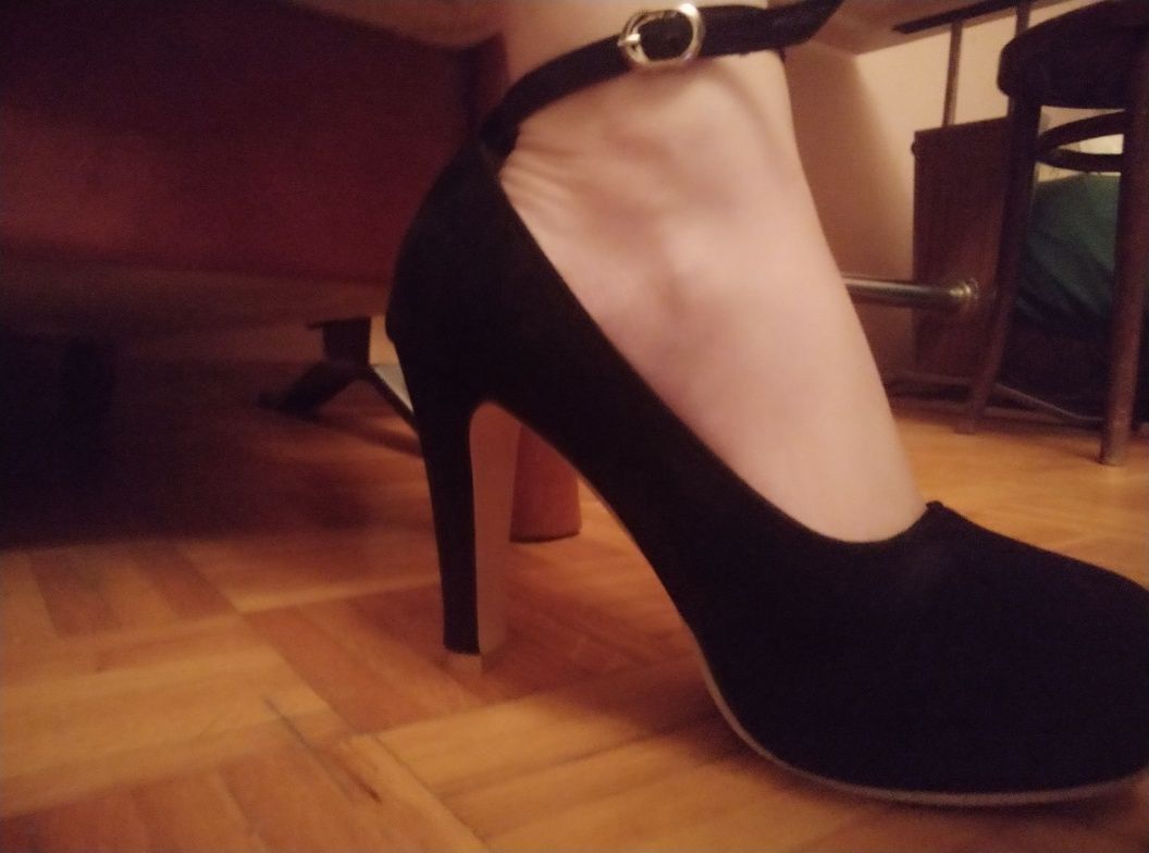 Czarne Buty Platforma na wysokim obcasie ok. 13 cm