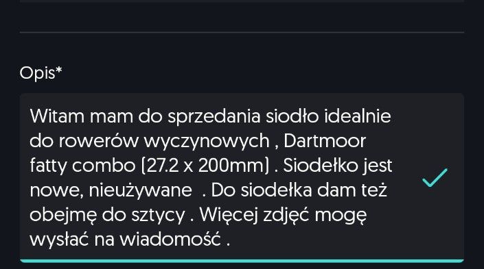 Siodełko Dartmoor.