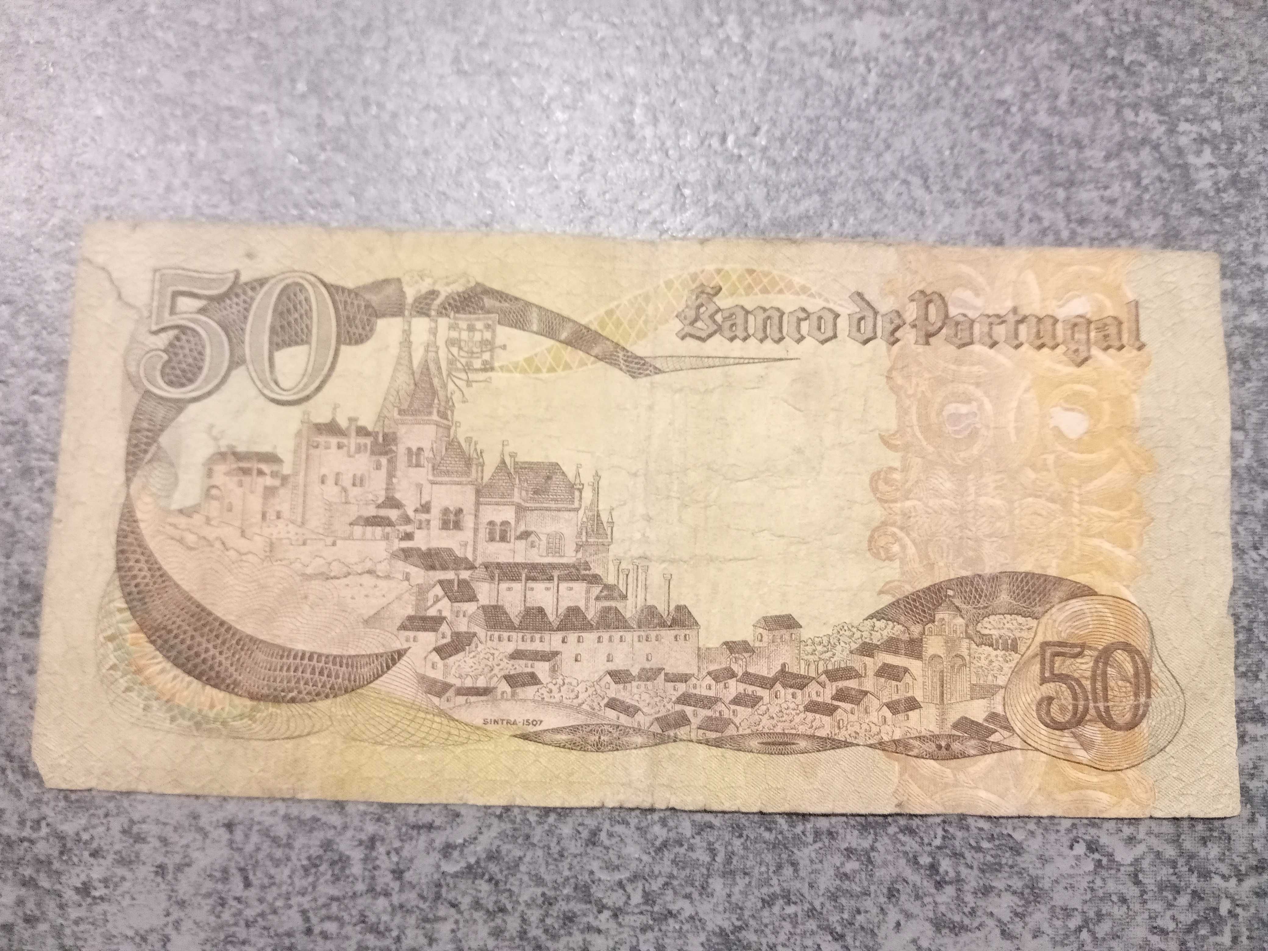 Notas Antigas Coleção Dinheiro 50 Escudos Infanta D. Maria 1980