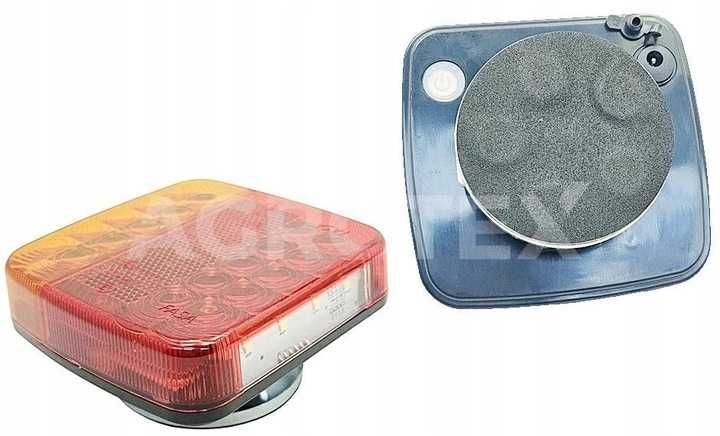 Zestaw lampy bezprzewodowe tylne led do przyczepy na magnes w walizce