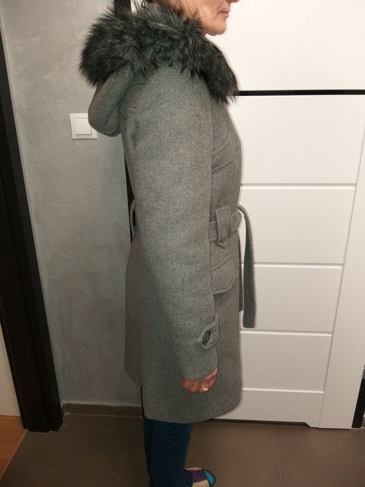Płaszcz zimowy szary popiel