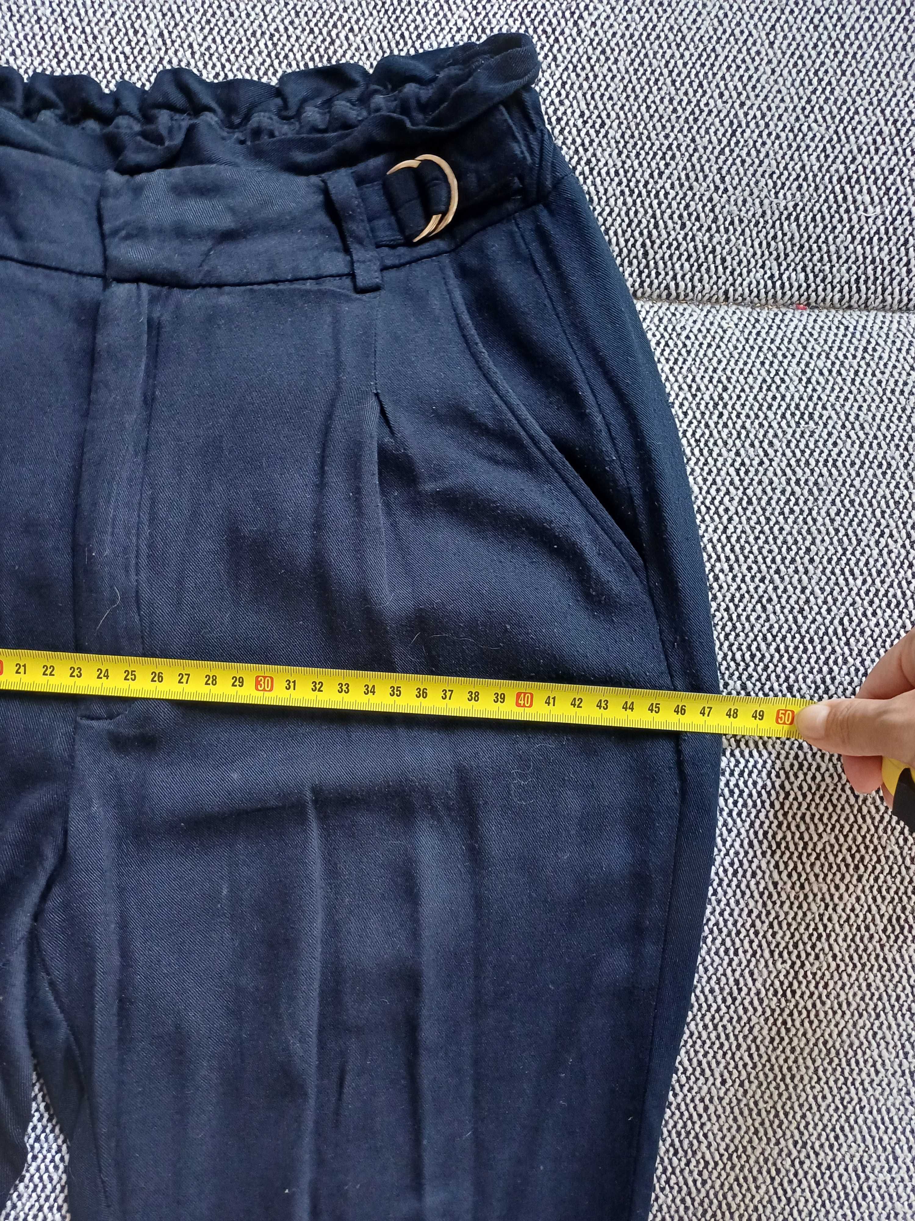 Top Secret Granatowe Spodnie Wiskoza 34 XS