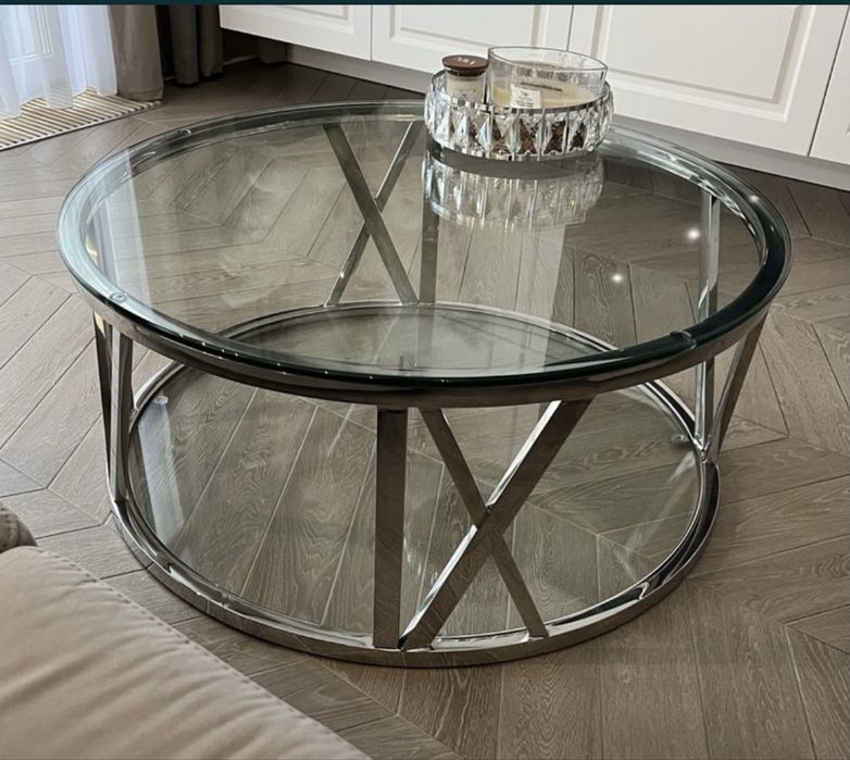 Okrągły stolik kawowy evan stolik szklany home&you