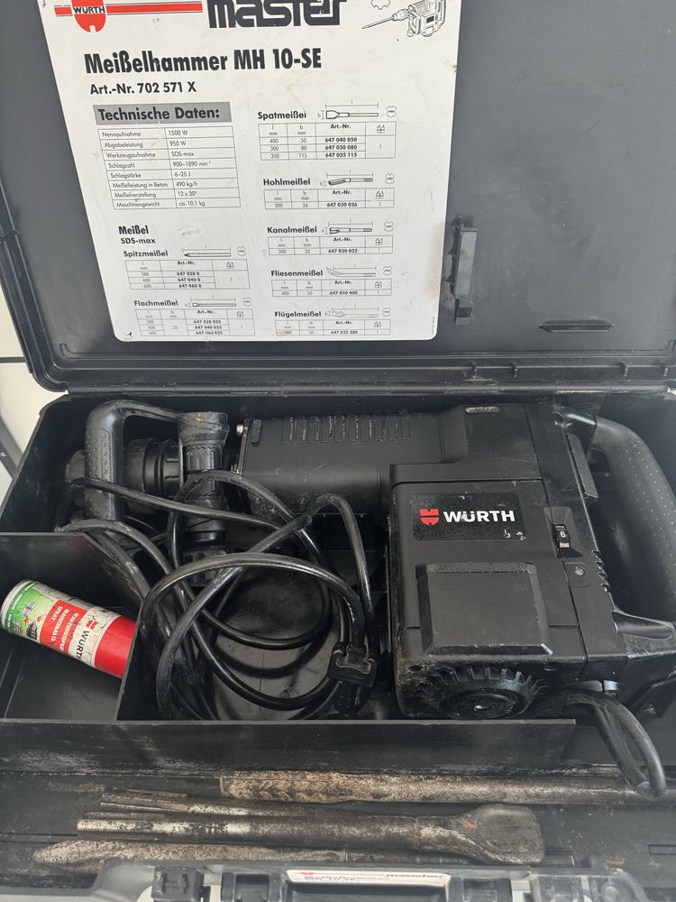 Wurth MH 10-SE młot + dłuta 2024r