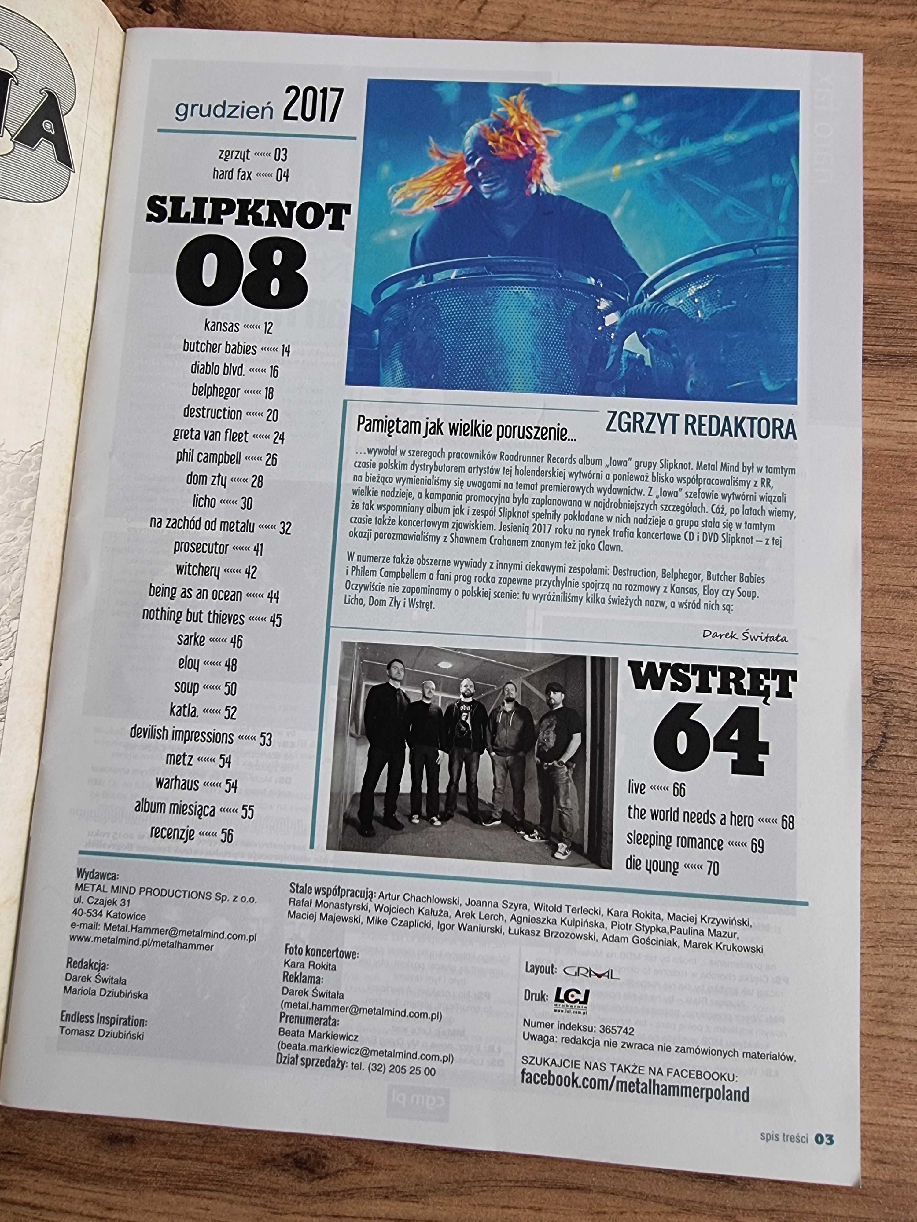 Metal Hammer 2017 - Slipknot, Plakaty: Ozzy Osbourne i Solstafir