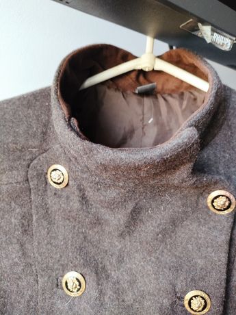 Zara kurtka płaszczyk marynarka stójka Z kieszeniami na ozdobne guziki