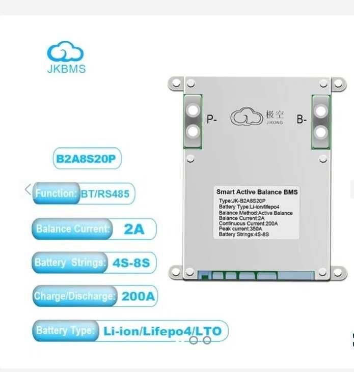 Jikong smart bms B1A8S20P B2A8S20P B2A8S30P 4-8s 200А-300A