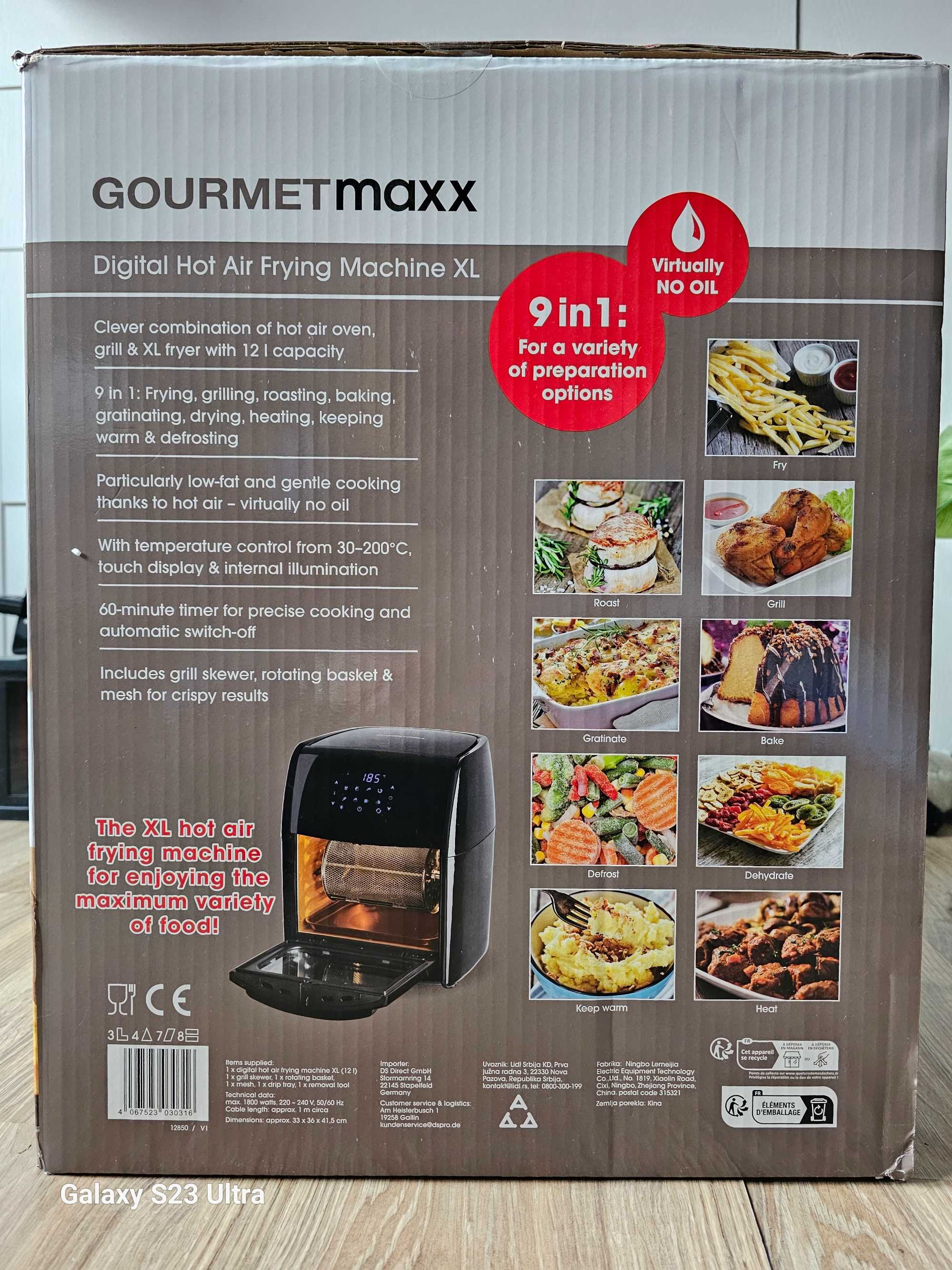 Frytkownica beztłuszczowa - piekarnik Gourtmet Maxx