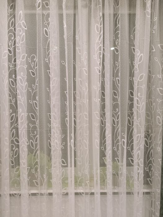 Firanka żakardowa biała